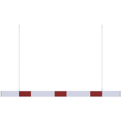 Barrier | aluminium profile | white coated / | red reflecting | white / red | reflecting both-sided | cross tube length: 2000 mm